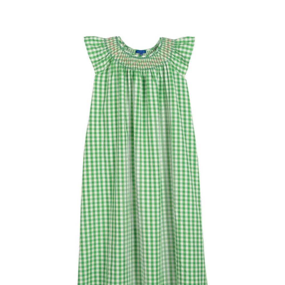 Green Midi Dress with Ruffle Flutter Sleeves